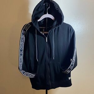 Calvin Klein Black Hoodie with Logo Sleeves